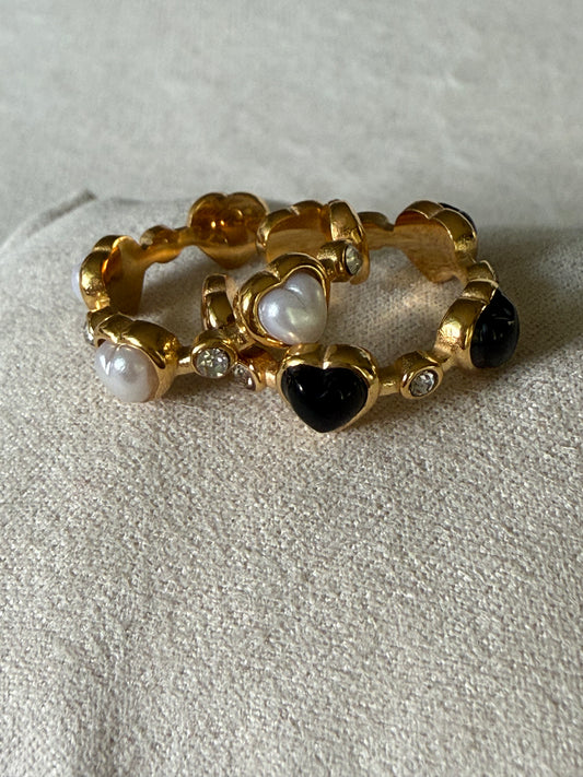 Pearl Glam Heart Ring