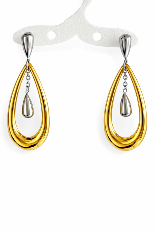 Elegant Two Tone Earrings