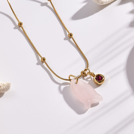 Pink-fish Necklace