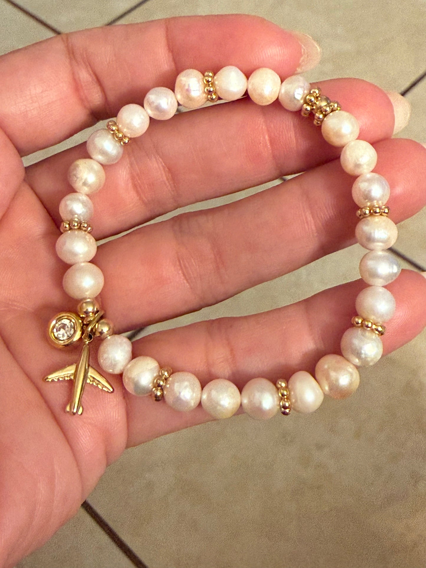Pearl Airplane Bracelet