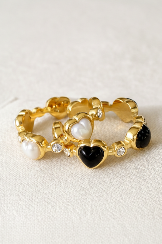 Pearl Glam Heart Ring