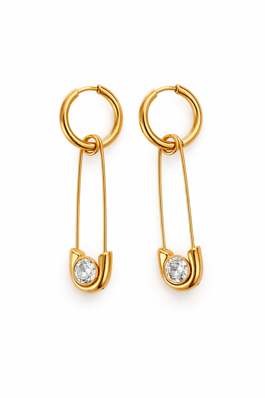 Golden Pin Drop Earrings