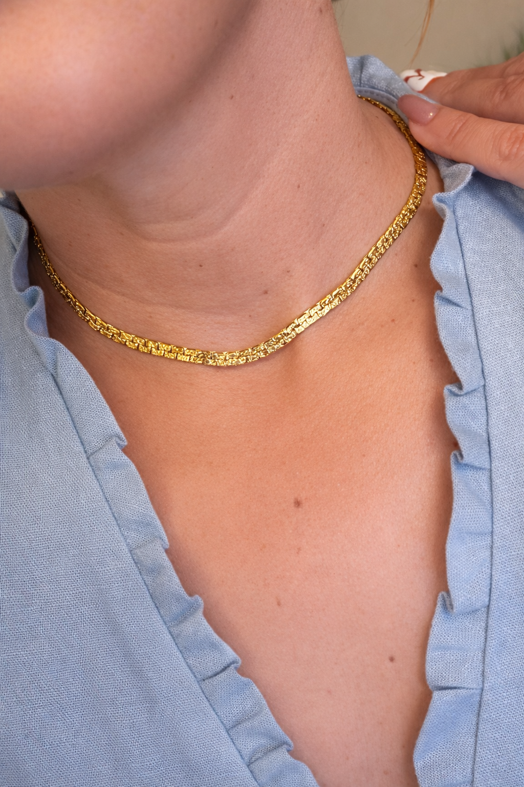 Velour Box Chain Necklace