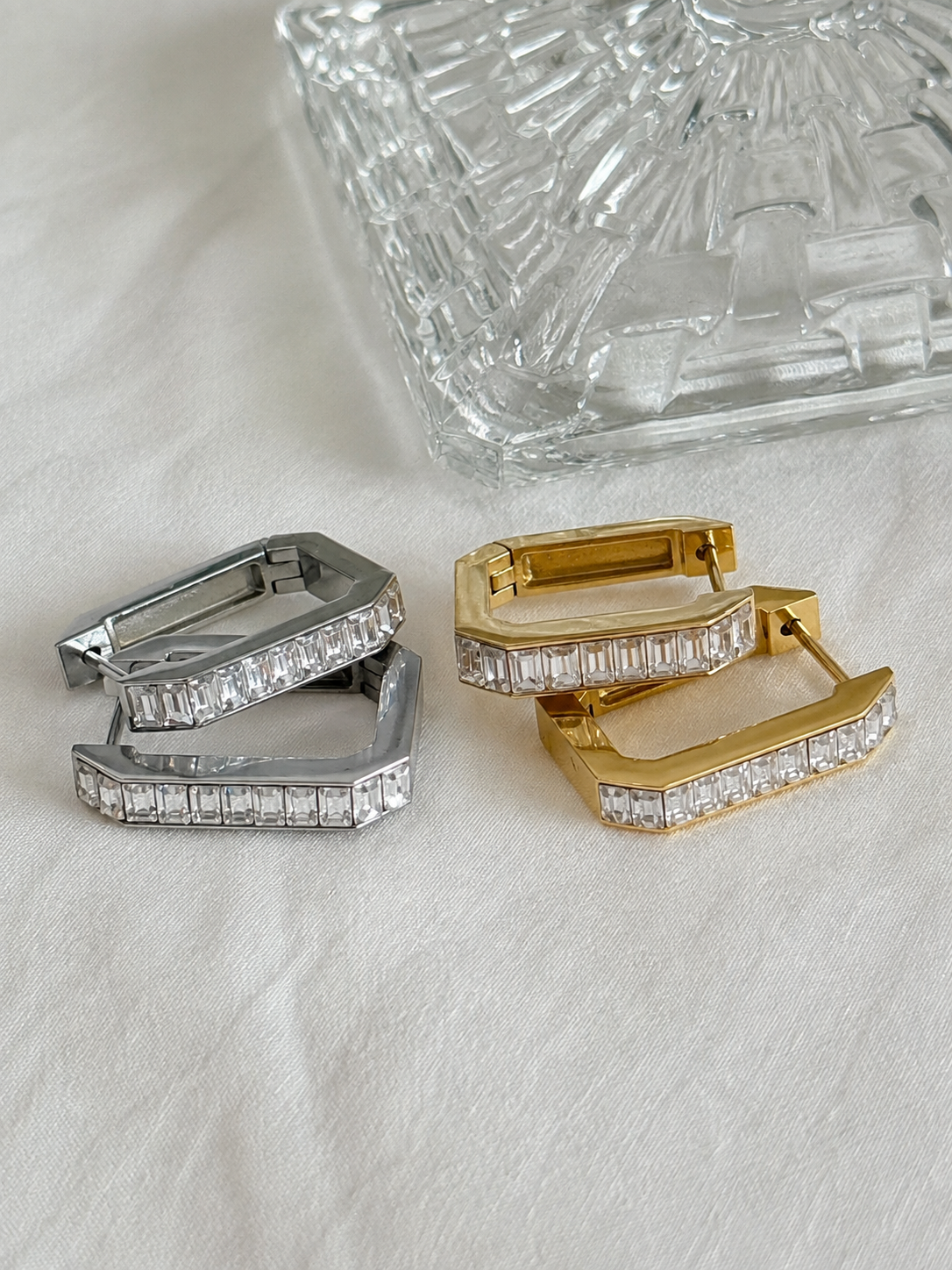 Baguette Edge Hoops