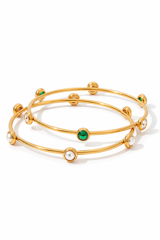 Gem & Pearls Bangles