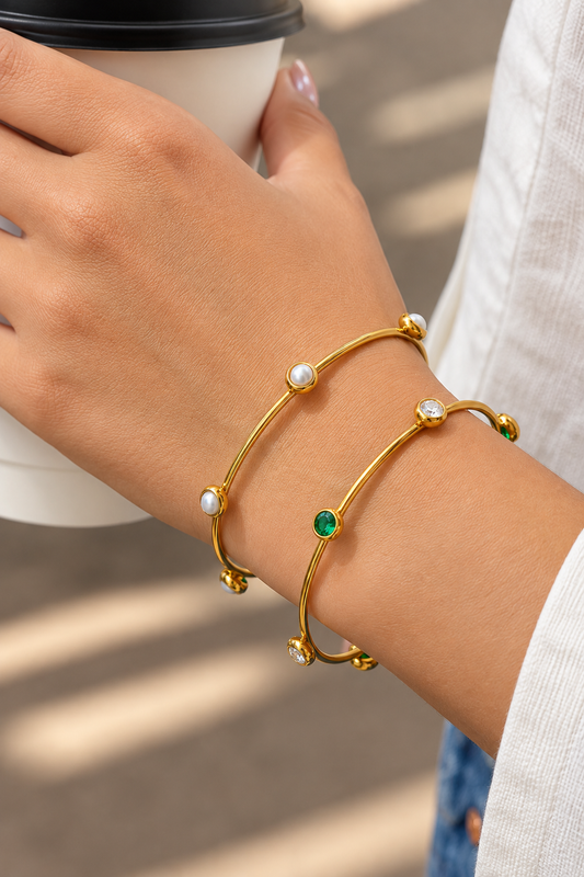 Gem & Pearls Bangles